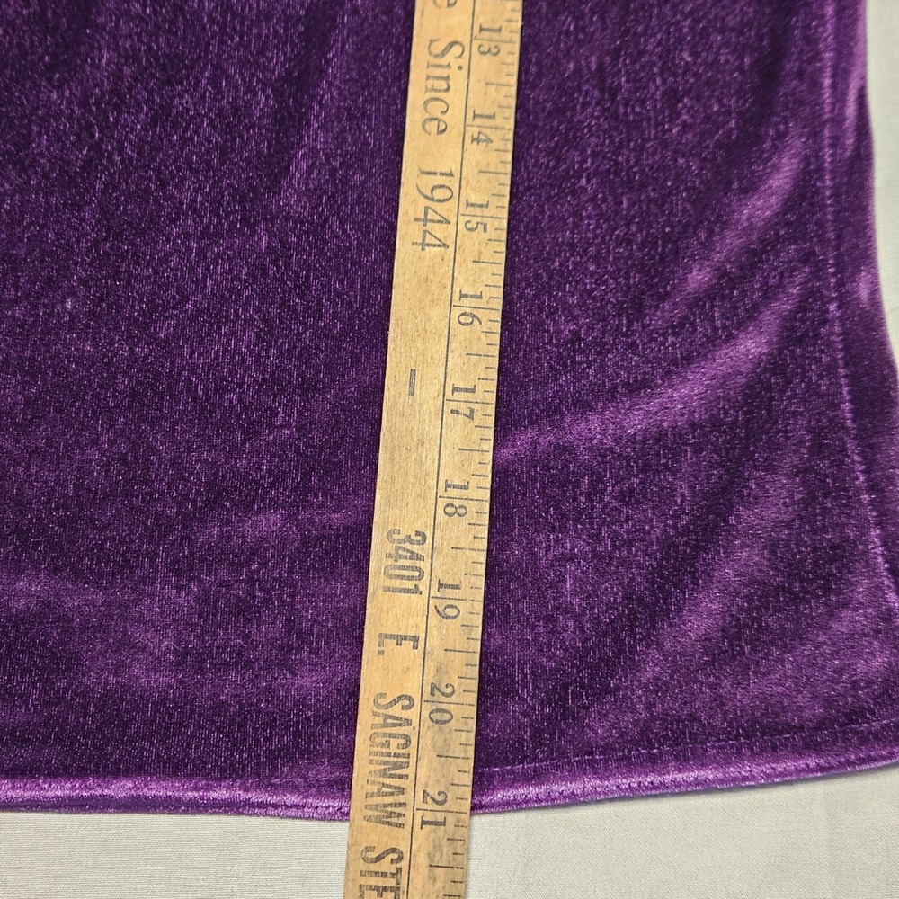 Gilligan O'Malley Tank Top Womens Large Purple Velvet Scoop Neck Made in USA - Picture 3 of 8